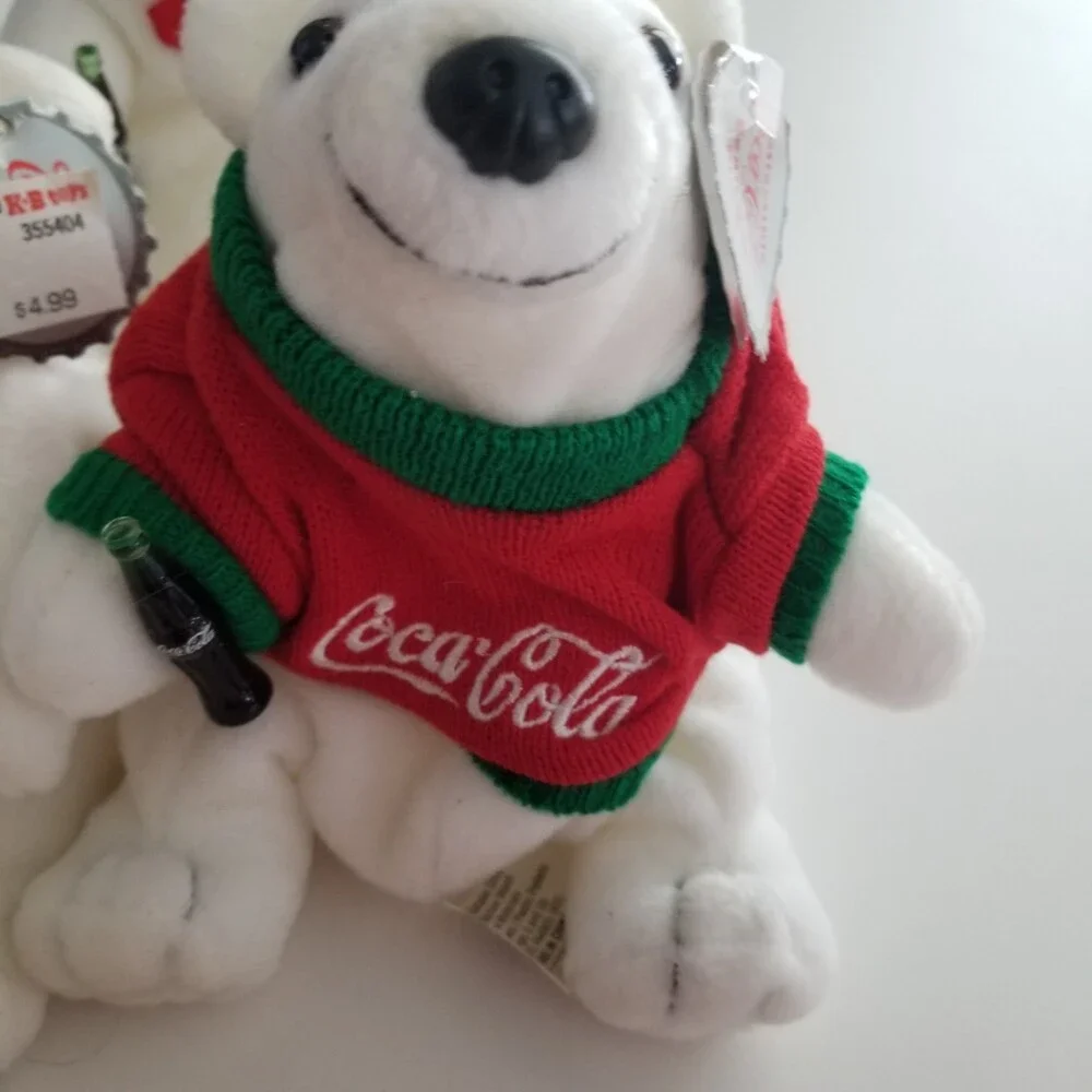 Coca Cola Lot of 5 Bean Bag Stuffed Plush Animals  Assorted